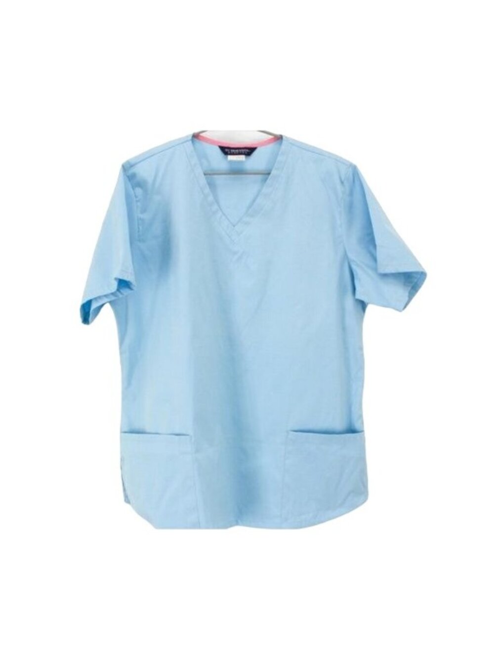 Nu Dimension Baby Blue V-Neck Scrubs Top With Front Pockets